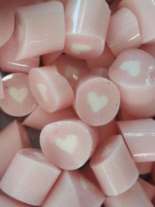 Wedding pale pink lollies with white heart centre